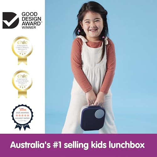 b.box Mini Lunch Box Kids | 4.25 Cup Leak Proof Bento Box for Kids Ages 3+ | 3 Compartment Snack Containers, School Lunch Container, Dishwasher Safe, BPA-Free, PFAS-Free - Midnight - color: Midnight, size: 1-pack