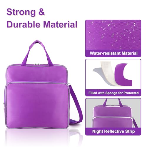 Edraco Zipper Binder, 2 Inch 3-Ring Binder with Zipper, Multi Pockets Organizer Binder, 500 Sheet Capacity, Comes with Shoulder Strap, Purple - color: Purple