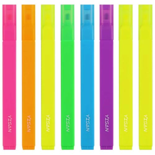 YISAN Highlighters Assorted Colores,Soft Tip Highlighters No Bleed,Journal Pens 70955 - color: Classic