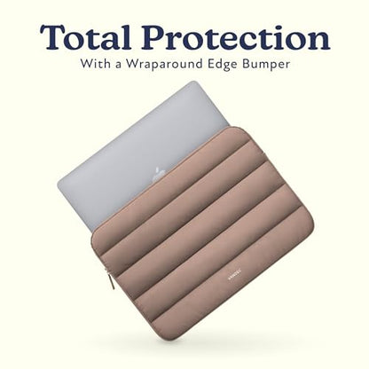 Vandel Puffy Laptop Sleeve Case for 13-14 inch Laptop Sleeve Bag Case 13.3 Inch with Zipper Pocket, Compatible with MacBook Air 13, Pro 14/13 iPad Pro 12.9, HP Dell ASUS, Computer Bag Cover - color: Latte