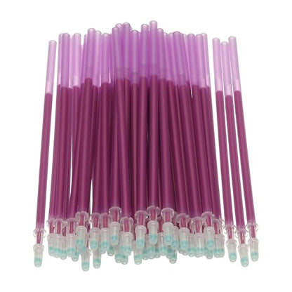 PATIKIL 48 Pcs Erasable Gel Pens Refills, 0.5mm Heat Erasable Pens Refills for Fabric Disappearing Ink Fabric Marking Pen for Sewing Quilting Writing, Purple Ink - color: Purple