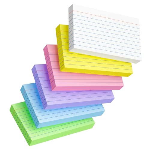 Index Cards 3x5 Inch, 300sheets, Flash Cards, Ruled Lined Colored Note Cards Paper For Studying, Schools Supplies, College, Office And Home Organization, Note Taking Supplies - color: White/Pink/Purple/Blue/Yellow/Green