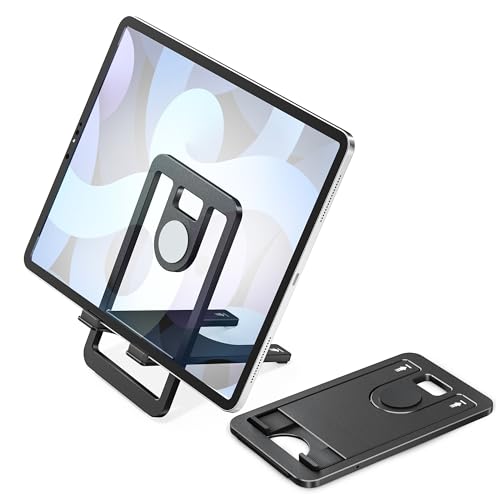 Itramax Tablet Stand for Desk,Foldable iPad Stand,Adjustable Desktop Holder | Portable Tabletop and Nightstand Holder for Kindle Fire,Scribe,Paperwhite,iPhone 17 16 15,iPad Pro Air Mini,Galaxy Tab S10 S9 - color: Black – for Tablet (Max 800g)