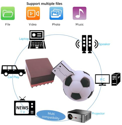 64GB Cartoon Cool Football USB Flash Drive Cute Novelty Memory Stick - color: Football, size: 64GB
