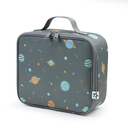 Tiny Twinkle Insulated Lunch Box for Girls and Boys | Durable and Reusable for School & Travel | Ages 3 and Up | Waterproof and Easy to Clean | PFAs and BPA Free（Space） - color: Space