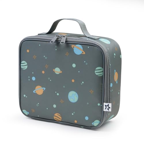 Tiny Twinkle Insulated Lunch Box for Girls and Boys | Durable and Reusable for School & Travel | Ages 3 and Up | Waterproof and Easy to Clean | PFAs and BPA Free（Space） - color: Space