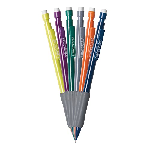 BIC Xtra Comfort Mechanical Pencils with Erasers, Fine Point (0.5mm), 6-Count Pack Mechanical Drafting Pencil Set