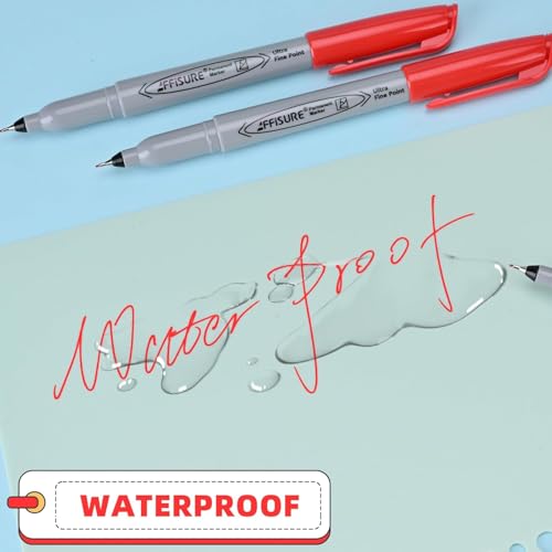 Red Ultra Fine Point Permanent Marker, 20 Pack, 0.4 mm, Precision Fine Tip for Detailed Writing, Art, Crafts & Labeling on Paper, Plastic, Glass, Metal, Waterproof, Fade-Resistant Ink - size: 20