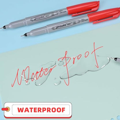 Red Ultra Fine Point Permanent Marker, 20 Pack, 0.4 mm, Precision Fine Tip for Detailed Writing, Art, Crafts & Labeling on Paper, Plastic, Glass, Metal, Waterproof, Fade-Resistant Ink - size: 20