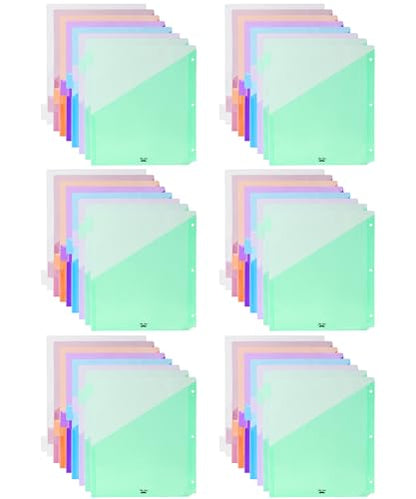 Mr. Pen- Binder Dividers with Pockets and Tabs, 48 Pack | Pastel Color, 3 Ring Binder Dividers with Tabs and Pockets on Both Sides - color: Pastel, size: 48 Pack