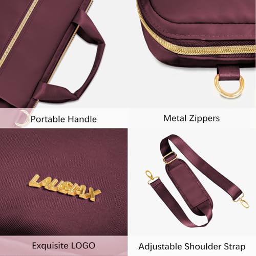 Laptop Case Bag Women Men Computer Sleeve Compatible with MacBook/Dell/HP/Acer/ASUS/LG, Waterproof Shoulder Carrying Briefcase, Red, 17-17.3 Inch - color: Wine Red, size: 17.3 inch