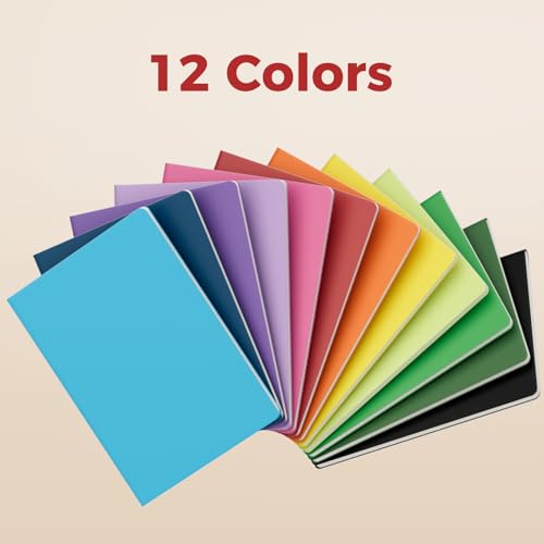 Large Colorful Notebook Journals Bulk, College Ruled, Lined Paper, 8.5x11 inch, 60 Pages, Journal Set for Travelers, Students and Office, Composition Diary Subject Notebooks Planner, 12 Pack - style: Lined