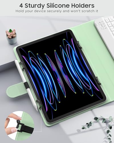 MoKo Universal Tablet Case with QWERTY Keyboard for 9",9.7",10.1",10.2",10.4",10.5",10.9" Tablet, with Removable Wireless Bluetooth Keyboard&Pen Holder for iPad, Samsung, Fire, Pixel, Other, Green - color: Green