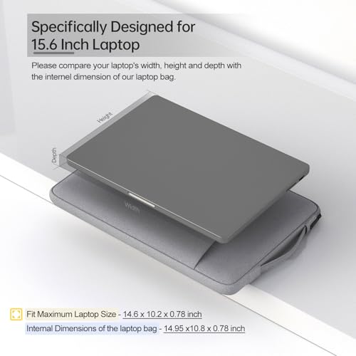15.6-16 Inch Laptop Sleeve Case for Dell 16 Plus/HP Omnibook 16/Pavilion Envy/Lenovo ThinkPad IdeaPad Computer Bag, Light Grey - color: Light Grey, size: 15-16 Inch