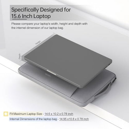 15.6-16 Inch Laptop Sleeve Case for Dell 16 Plus/HP Omnibook 16/Pavilion Envy/Lenovo ThinkPad IdeaPad Computer Bag, Light Grey - color: Light Grey, size: 15-16 Inch