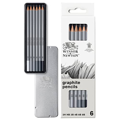 Winsor & Newton Studio Collection 아티스트 연필, 흑연 연필, 6개 세트 - style: 흑연 연필 6개