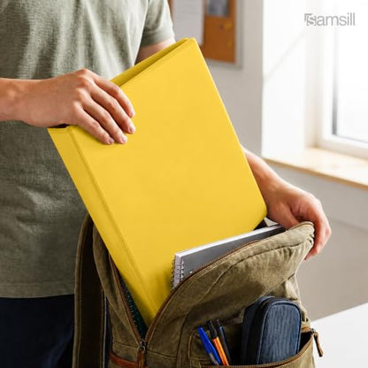 Samsill Economy 3 Ring Binder Organizer, 1.5 Inch Round Ring Binder, Customizable Clear View Cover, Yellow Binder - color: Yellow, size: 1-Pack, style: 1.5-Inch