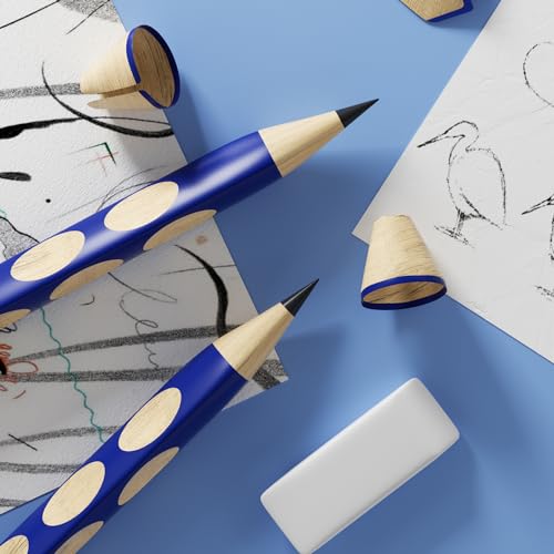 M&G 50 Pcs Triangular Pencils for Kids, Triangular Pole with Grip Correction 2B Pencils, Graphite Wood Pencils with Smooth Writing for School, Office Supplies, Painting, Sketching, Weddings, Party - style: 50pcs Blue 2B