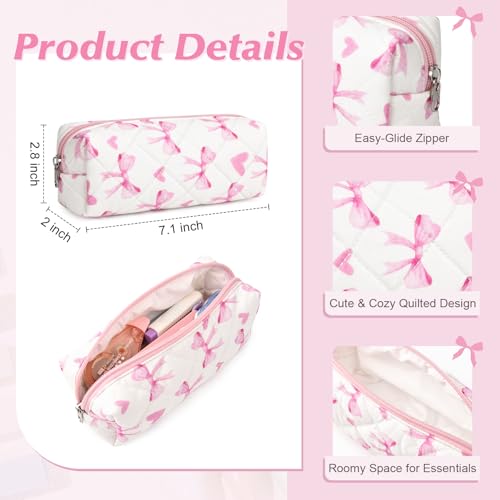 22Pcs Book Annotation Kit Aesthetic Pencil Case with Supplies School Annotation Supplies Gel Pen Transparent Sticky Note Taking Bible Study College Stationery Supplie (Pink Bows Hearts) - color: Pink Bows & Hearts