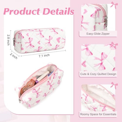 22Pcs Book Annotation Kit Aesthetic Pencil Case with Supplies School Annotation Supplies Gel Pen Transparent Sticky Note Taking Bible Study College Stationery Supplie (Pink Bows Hearts) - color: Pink Bows & Hearts