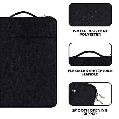 RAINYEAR 14 inch Laptop Sleeve Carrying Case with Handle & Pocket, Black | Protective Padded Polyester Laptop Sleeve Case Briefcase Compatible with 14 Inch Notebook Computer Chromebook - color: Black, size: 14"