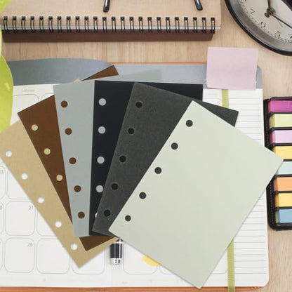 SHERCHPRY A7 Planner Refill Paper 5-hole Loose Leaf Notebook Inserts 74x105mm 300 Sheets Coffee Vintage Blank Notepad Refill for Ring Binder Organizers