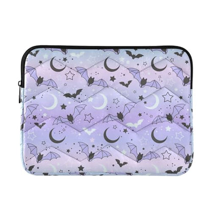 Cute Laptop Sleeve 13 inch Purple Bat Moon Laptop Bag 14 inch Waterproof Computer Bag for Women Laptop Accessories Computer Cover Bag for Tablet Men, A06D24018 - color: Purple Bat Moon