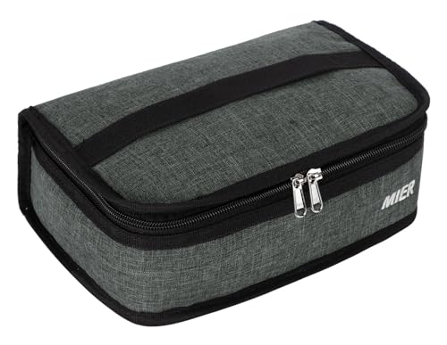 MIER Small Lunch Bag for Kids & Adults Compact Insulated Lunch Box Portable Thermal Mini Cooler for Work School Travel, Grey - color: Gray, size: Mini