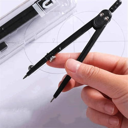 Metal Compass Set for Students,Heavy Duty Math Geometry Compass with Lead Refills Geometry Drawing Set Drafting Tool Kit for Schools