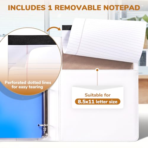 JoyCat 3 Ring Binder Clipboard with Storage,12.4"x10.2" Magnetic Clipboard Folder with 5 Dividers with Expandable Pockets,Refillable Lined Notepad (11" x 8.5"),Ideal for School Office Nursing (Flower) - color: Flower