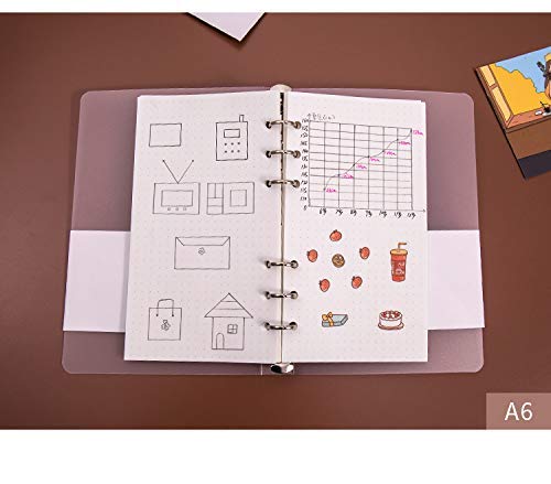 Spiral Notebook Refill,6 Ring Binder Refill,for Filofax/Personal Journal,Doted Paper 45sheets/90 pages, 100gsm quality,Harphia (A6 3.74 x 6.77'',Dotmattrix) - color: Dot Paper, size: A6