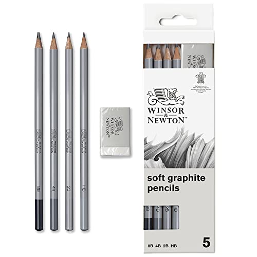 Winsor & Newton Studio Collection 아티스트 연필, 흑연 연필, 5개 세트 - style: 흑연 연필 5개