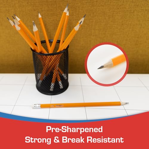 BAZIC PRODUCTS #2 Triangle Pre-Sharpened Yellow Pencils, 12 Count | smooth HB lead, Triangular grip barrel, school, tests, handwriting practice, homework - size: 1-Pack