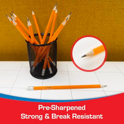 BAZIC PRODUCTS #2 Triangle Pre-Sharpened Yellow Pencils, 12 Count | smooth HB lead, Triangular grip barrel, school, tests, handwriting practice, homework - size: 1-Pack