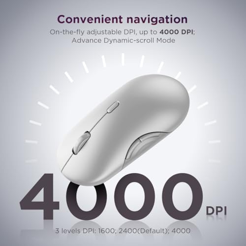 Lenovo 700 Multi-Device Wireless Mouse, Bluetooth or 2.4 GHz USB-A Connection, Connect up to 3 Devices, 36 Month Battery Life, Seashell - color: Seashell