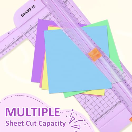 A4 Paper Cutter -12 Inch Paper Trimmer with 2pcs Replacement Blades with Safeguard Side Rulerfor Cut Gift Card,Coupon,Label, Cardstock,Photo - color: Purple