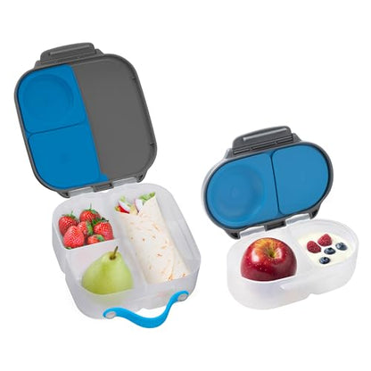 b.box Mini Lunch Box + Snack Containers for Kids 2-Pack - 4.25 + 1.75 Cups, Leakproof Bento Box for Kids, Lunch Containers for School, Dishwasher Safe, BPA Free, PFAS Free, Ages 3+ - Blue Slate - color: Blue Slate