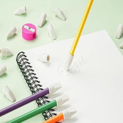 40 Pack Pencil Eraser Caps, White Pencil Top Erasers, Pencil Eraser Toppers for Writing, Drawing, Office, Home, Bulk Pencil Cap Erasers for Pencil Correction, Stationery Supplies
