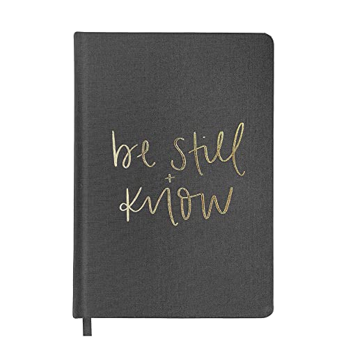 Sweet Water Decor Be Still and Know Notebook for Women - Bible Study Notes Journal, Church Notes Journal with Ribbon Bookmark - 100 Ruled Pages for Writing, Diary with Fabric Inspirational Cover - style: Be Still + Know