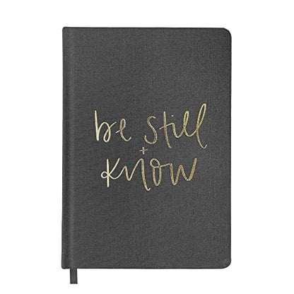 Sweet Water Decor Be Still and Know Notebook for Women - Bible Study Notes Journal, Church Notes Journal with Ribbon Bookmark - 100 Ruled Pages for Writing, Diary with Fabric Inspirational Cover - style: Be Still + Know