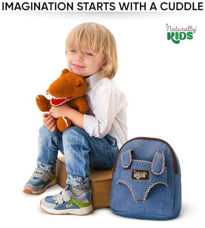 Naturally KIDS Toddler Backpack w Dinosaur Toys for Kids 2-4, 2 Year Old Boy Birthday Gift, 3 Year Old Boy Gift Girl, Toddler Dinosaur Toy - color: 01 Dinosaur, style: Small