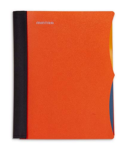 Mintra Office Durable PREMIUM Spiral Notebook, ((Orange, 2 Subject (6in x 9.5in)), Wire, Fabric Covered Coils, No Snags, Removable Adjustable Pocket Dividers, Ruler, Organization, Customizable - color: Orange, size: 2 Subject (6in x 9.5in)