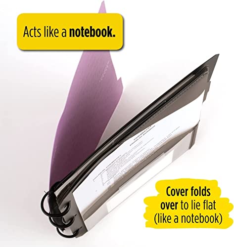Five Star Flex Hybrid NoteBinder, 1” Binder with Tabs, Notebook and 3-Ring Binder All-in-One, Purple and Five Star Loose Leaf Reinforced Filler Paper, 3 Hole Punched, College Ruled, 80 Sheets