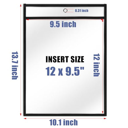 Job Ticket Holders 9x12, 30 Pack Sheet Protectors Plastic Paper Sleeves | Heavy Duty 8.5 x 11 Clear Document Protectors Dry Erase Pocket Sleeves for Shop Office Classroom Home School, Black - size: 9 x 12, style: 30 pack