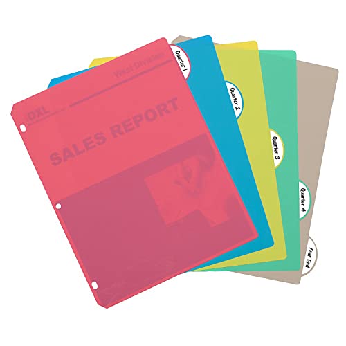 C-Line Polypropylene Binder Index Dividers, One 5-Tab Set, Assorted Colors (05730) - style: without Pockets