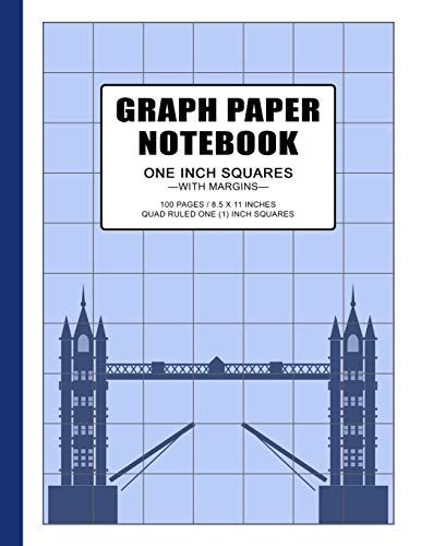 Graph Paper Notebook 1 Inch Squares: quad ruled grid paper journal, 100 pages, double-sided, non-perforated, 8.5 x 11 inches (letter size)