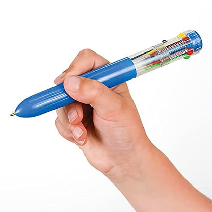 The Dreidel Company 8-Count Shuttle Pen, 10 Multi-color Ballpoint Pens, 4 Neon Colors In Pen for Office School Supplies Students Children, 6.25" (8-Pack) - style: 8-Pack