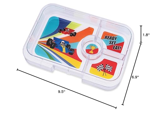 Yumbox Tapas Leakproof Bento Box, 4 Compartments, Greenwich Green | Sandwich-Friendly | Large 4.2-Cup Capacity | Removable Compartment Tray | Easy-Open Single Latch | Wrap & Bagel Friendly - color: Greenwich Green Race Cars