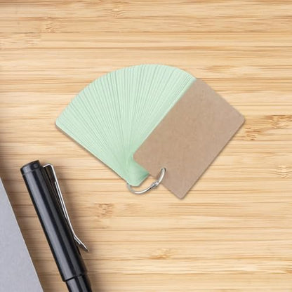 DOITOOL 5Pcs Portable Blank Flashcards with Binder Rings Pre Punched Notecards for Studying Lightweight Memory Cards for Easy Carrying