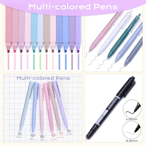 XKDOUS Bible Study Supplies Journaling Kit for Women, Bible Study Kit, 12 Pastel Highlighters and 12 Pens No Bleed, 75 Laminated Tabs, Prayer Journal Pencil Case and More, Purple - color: Purple